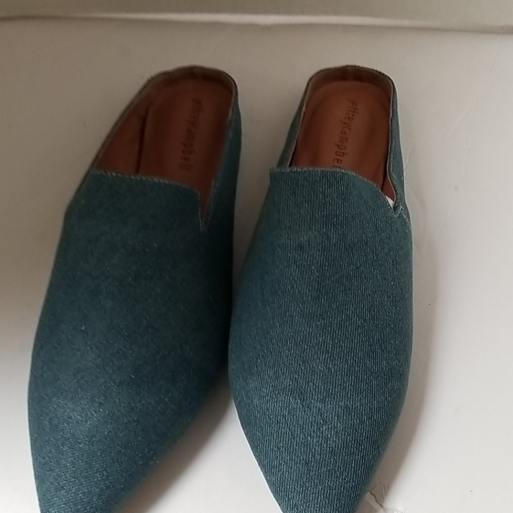 Jeffrey Campbell denim semi wedges. New size 9